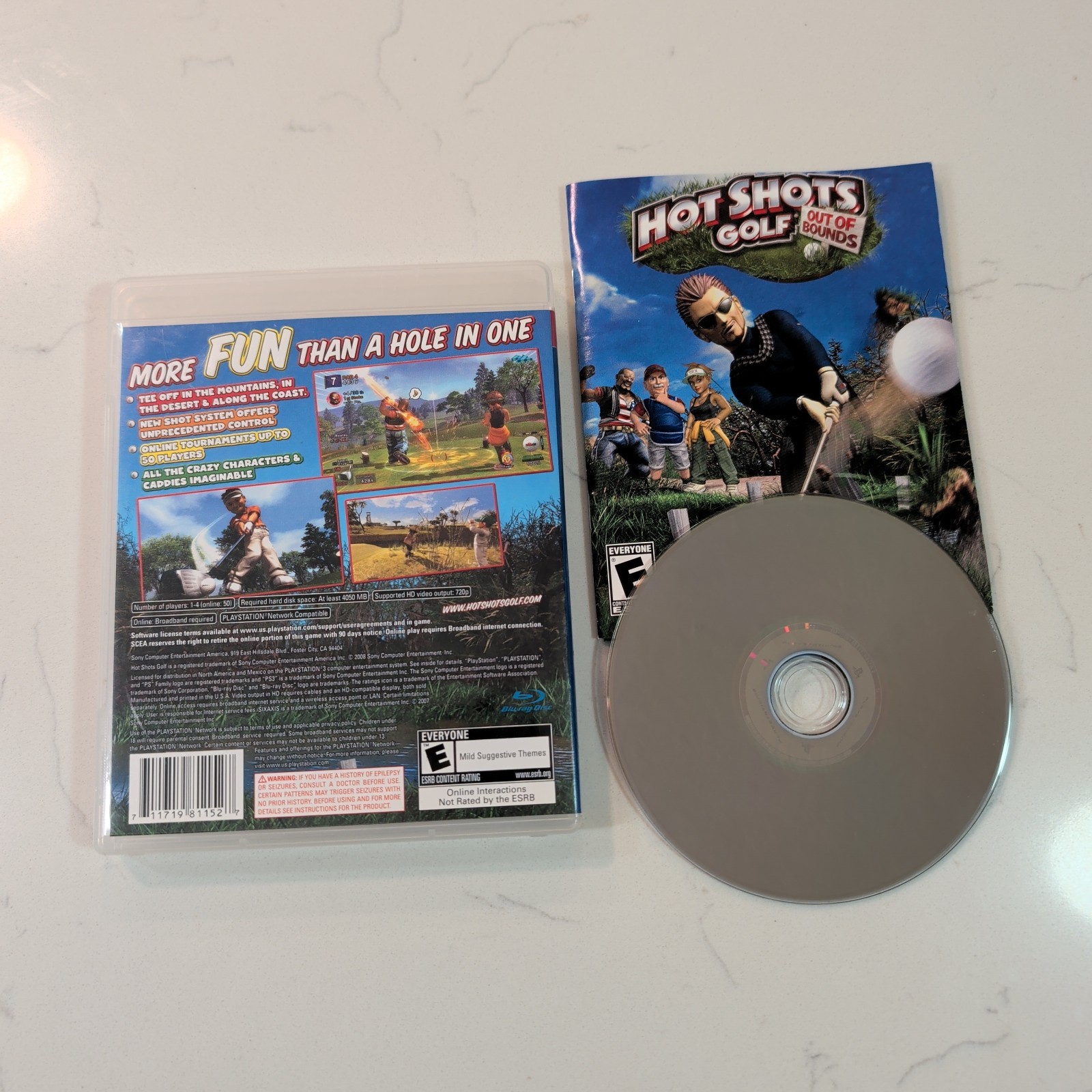 Hot Shots Golf: Out of Bounds (PlayStation 3, 2008) PS3 W/ Manual+ Registration