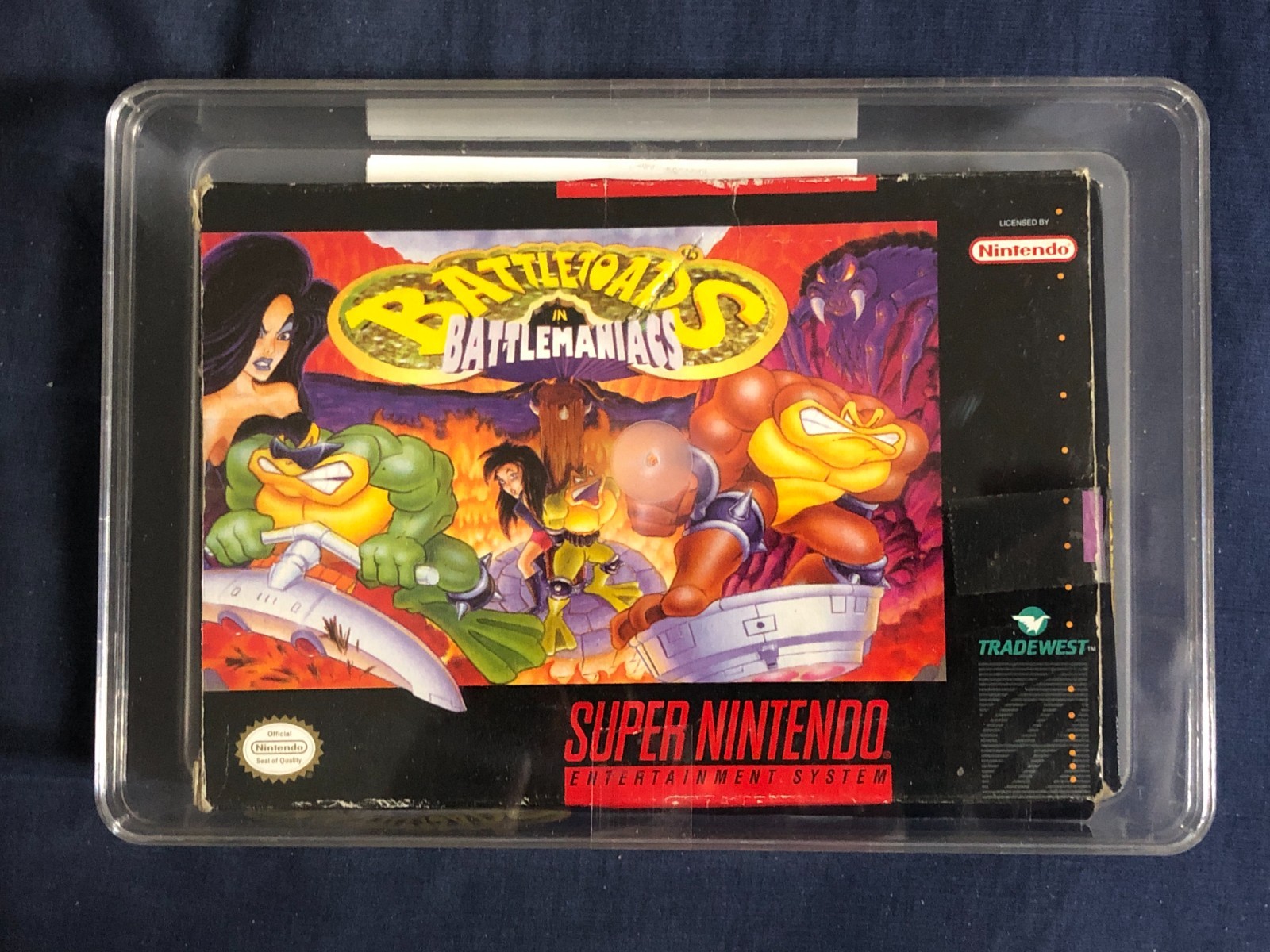 Battletoads in Battlemaniacs (SNES) (Majesco) CIB Damaged Box, Untested