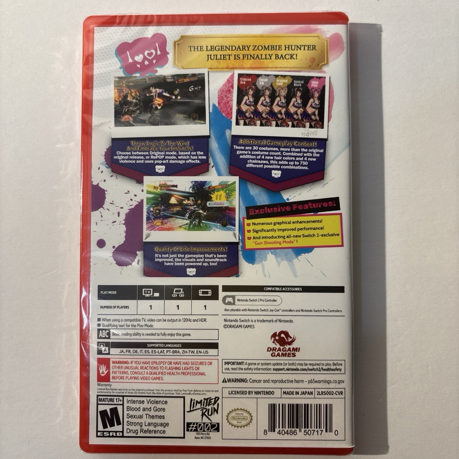 LOLLIPOP CHAINSAW REPOP NINTENDO SWITCH 2 LIMITED RUN GAMES & CHEERLEADER STATUE