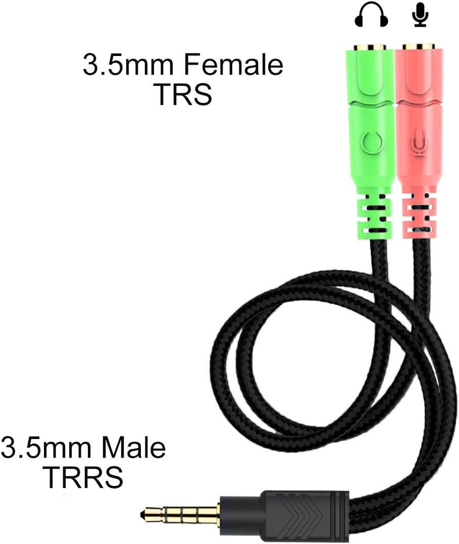 3.5Mm Jack Cable Headset Adapter Kit CTIA for Laptop PS4 Smartphone Xbox One
