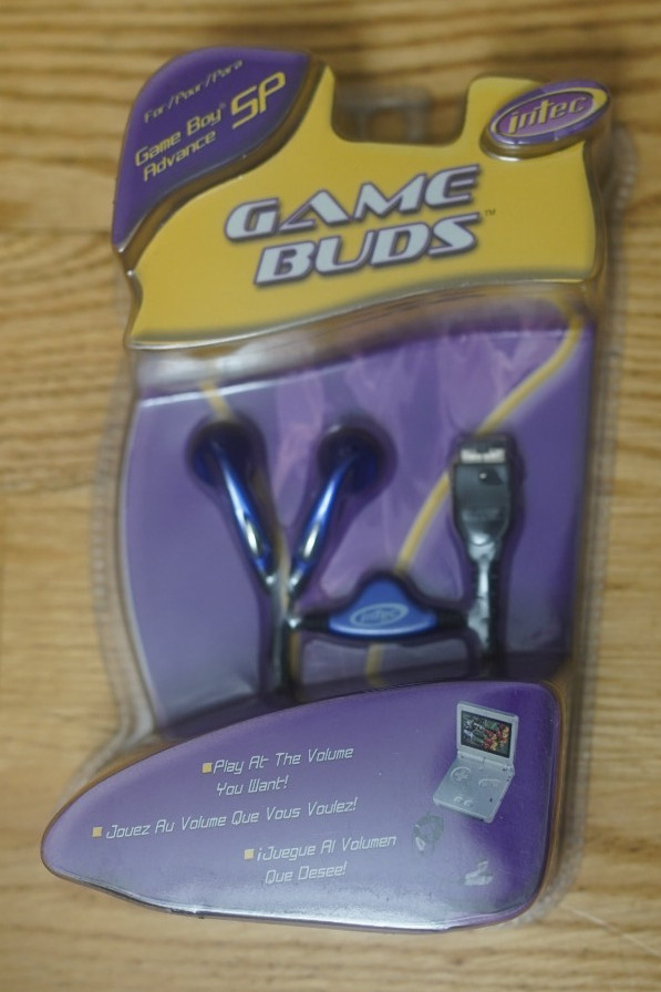 VINTAGE 2004 INTEC GAME BOY ADVANCE SP GAME BUDS EAR BUD HEADPHONES BLUE SEALED