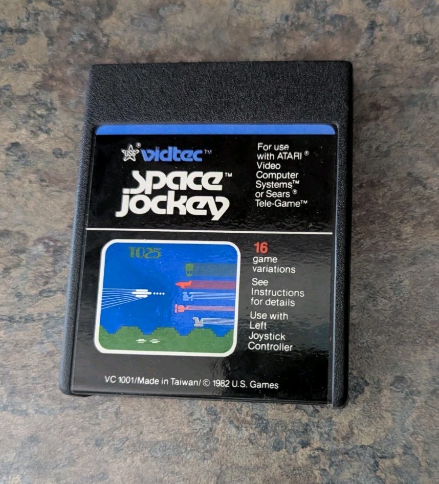 Space Jockey -1982 Atari 2600 Vidtec Vintage Video Game Cartridge with Manual
