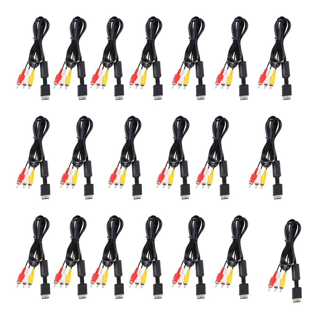 NEW AV Video RCA Composite Cable Cord Sony Playstation PS1 PS2 PS3 20Pack
