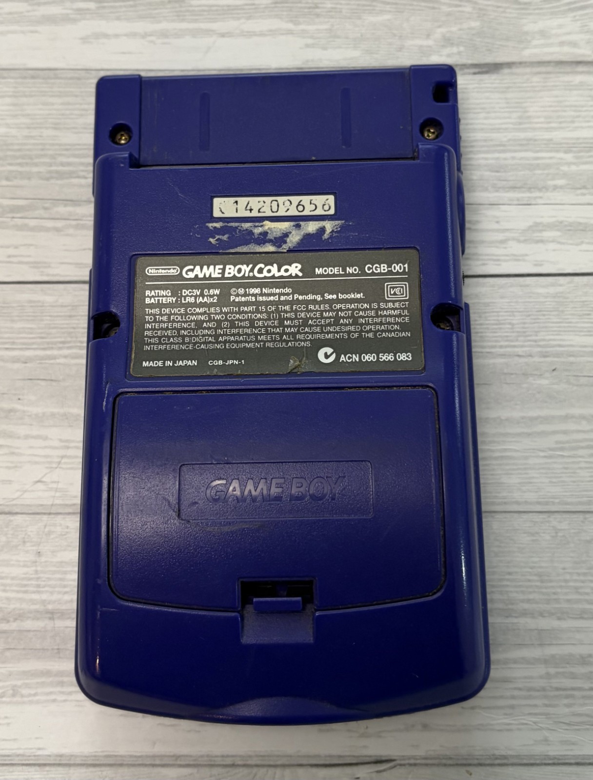 Nintendo Game Boy Color Purple Console Tested Working CGB-001 Japan