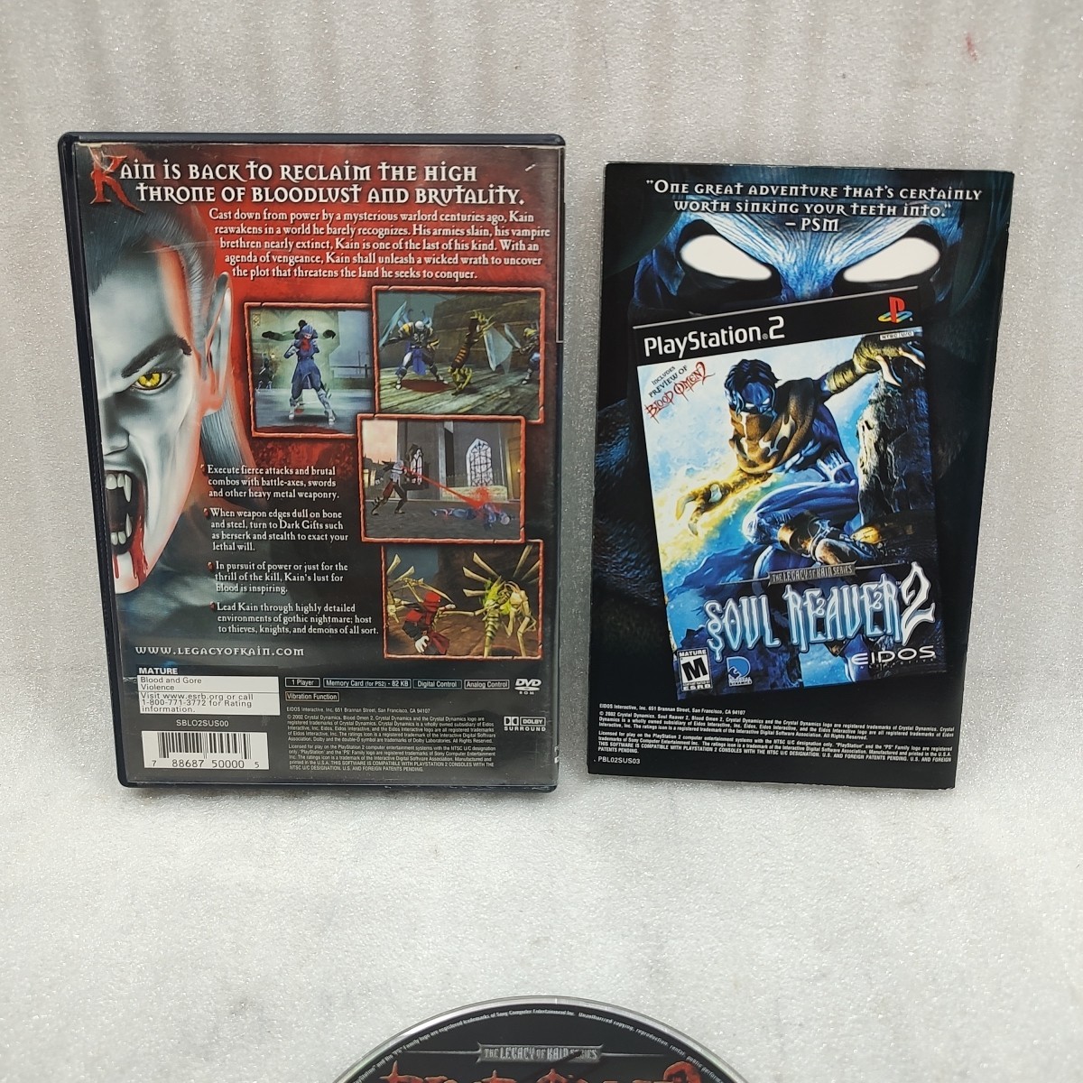 Blood Omen 2 – Sony PS2 – EIDOS- CIB W/ Manual Money Back Play Guarantee
