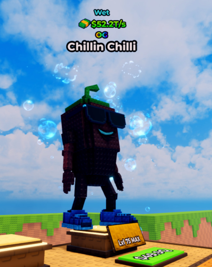 ✨ Kick a Lucky Block | Wet OG Chillin Chilli $52.2T/s (MAX LVL 75) ✨