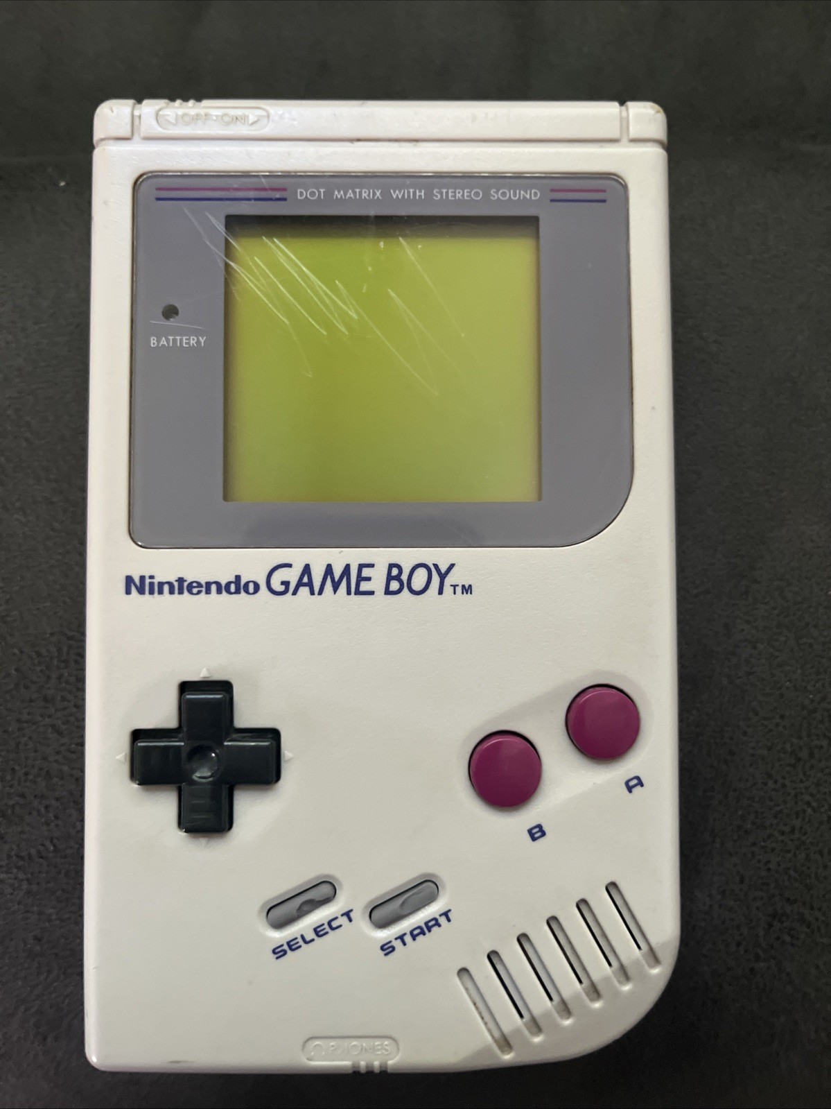 Authentic Original Nintendo Game Boy DMG-01 Console Handheld Works! With Game.
