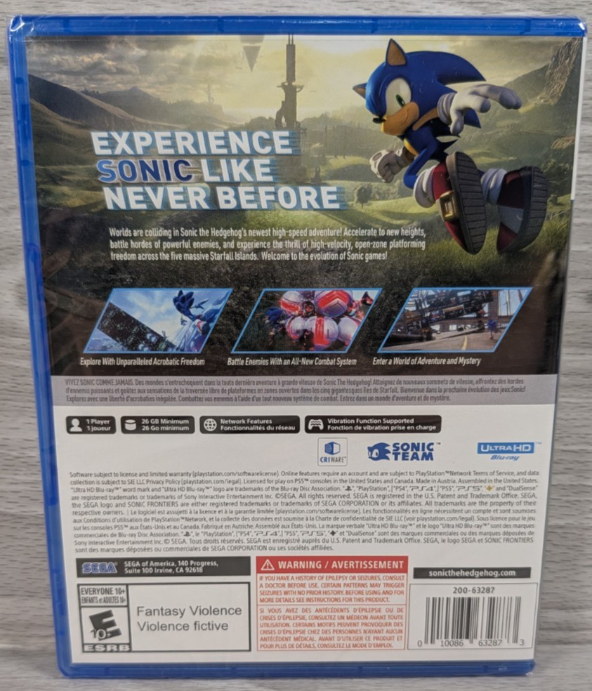 Sonic Frontiers (Sony PlayStation 5, PS5, 2022) Brand New, Factory Sealed