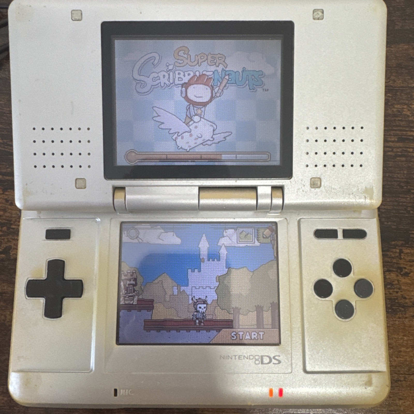 OG Nintendo DS NTR-001 Silver Handheld System *TESTED/WORKING**