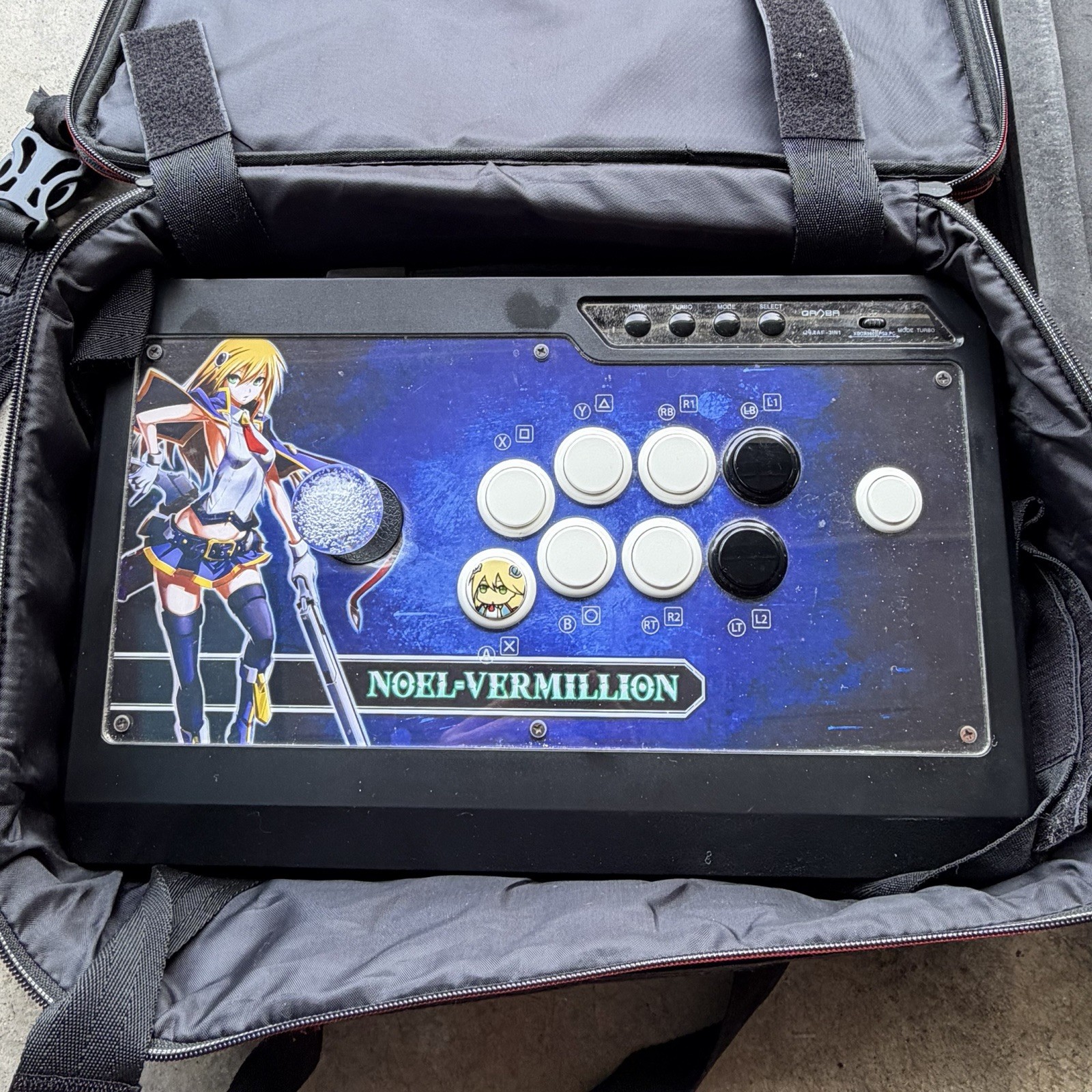 Qanba Q4 RAF Arcade Fight Stick Compatible PS3 Xbox 360 Noel Vermillion Untested