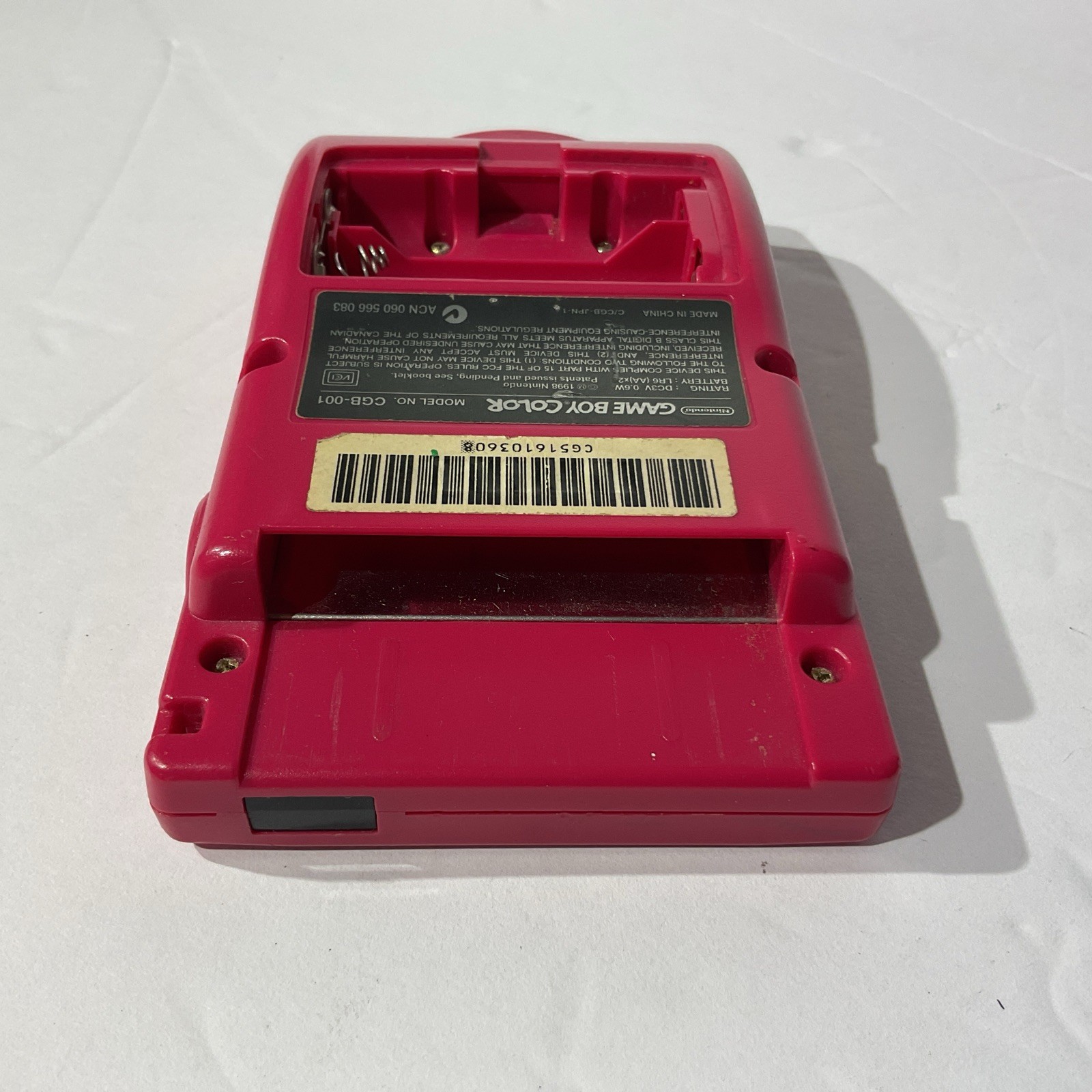 Nintendo Game Boy Color Berry Pink Handheld System CGB-001 – No Battery Cover