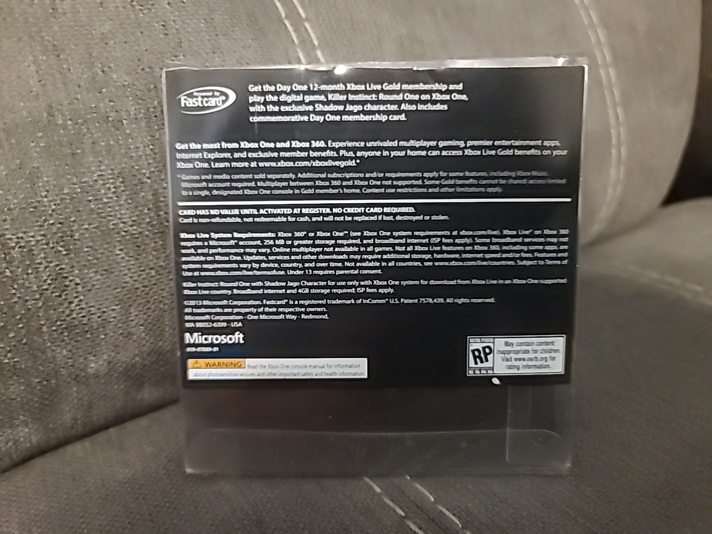XBOX Live 12 month Gold Card Day One Commemerative Metal Card *Used *Redeemed