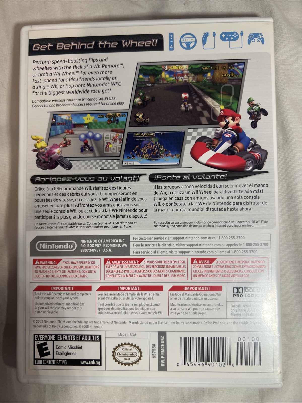 Nintendo Wii Game Mario Kart Wii Complete With Manual Racing Classic