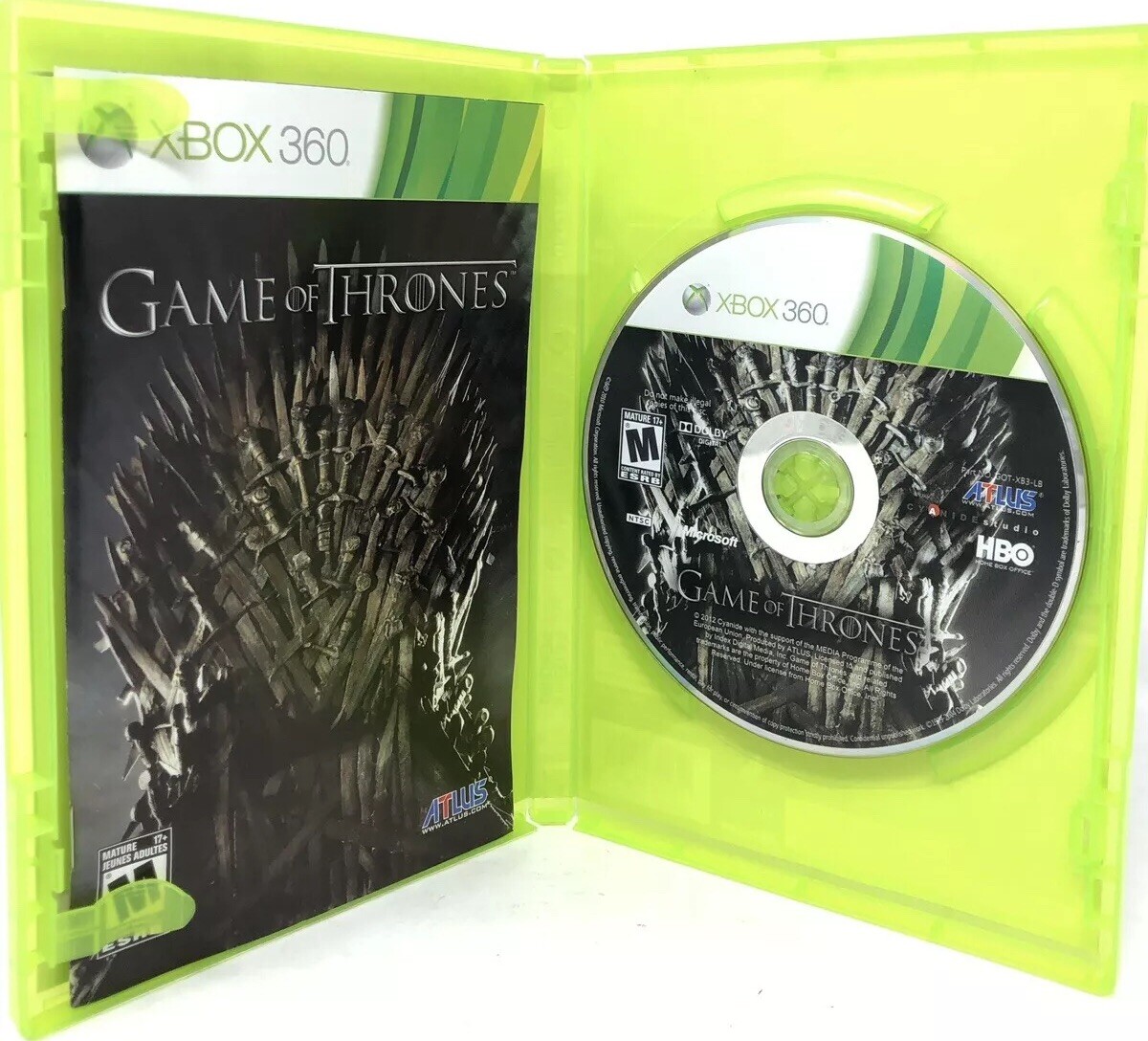 Game of Thrones – Xbox 360 Altus Game – Complete CIB w/Manual EXCELLENT!