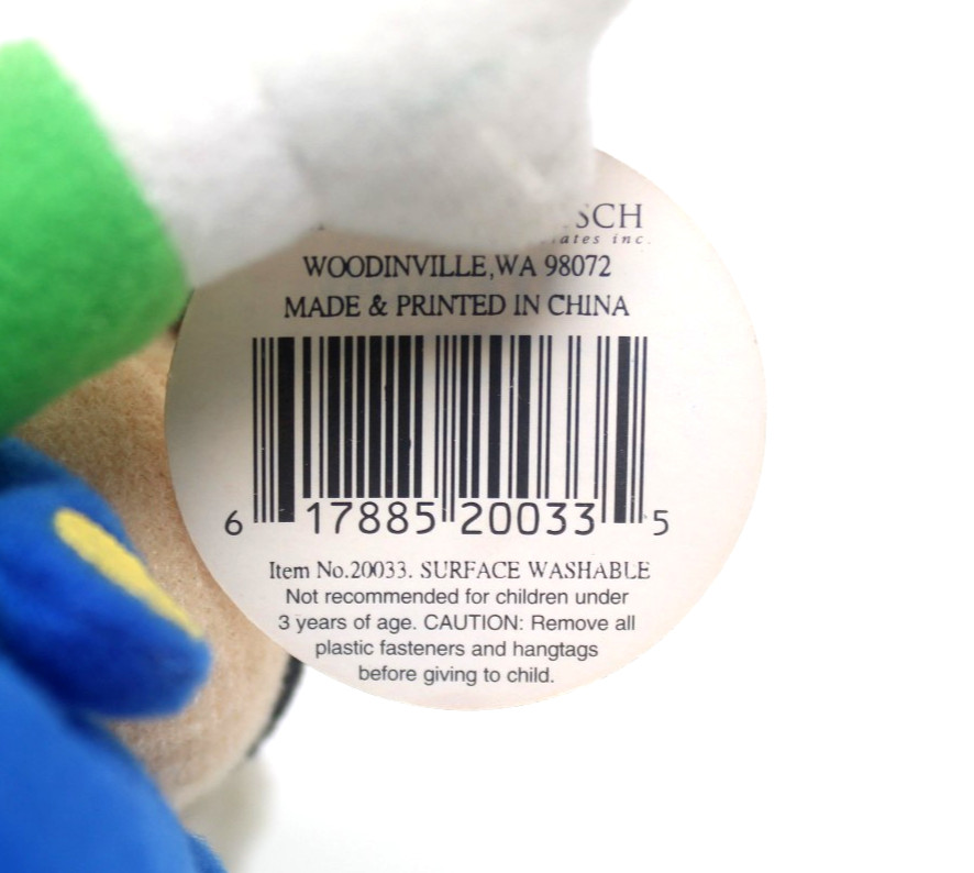 Vintage Nintendo 64 Luigi Beanbag Plush Doll + Hang & Tush Tag (BD&A, 1997)