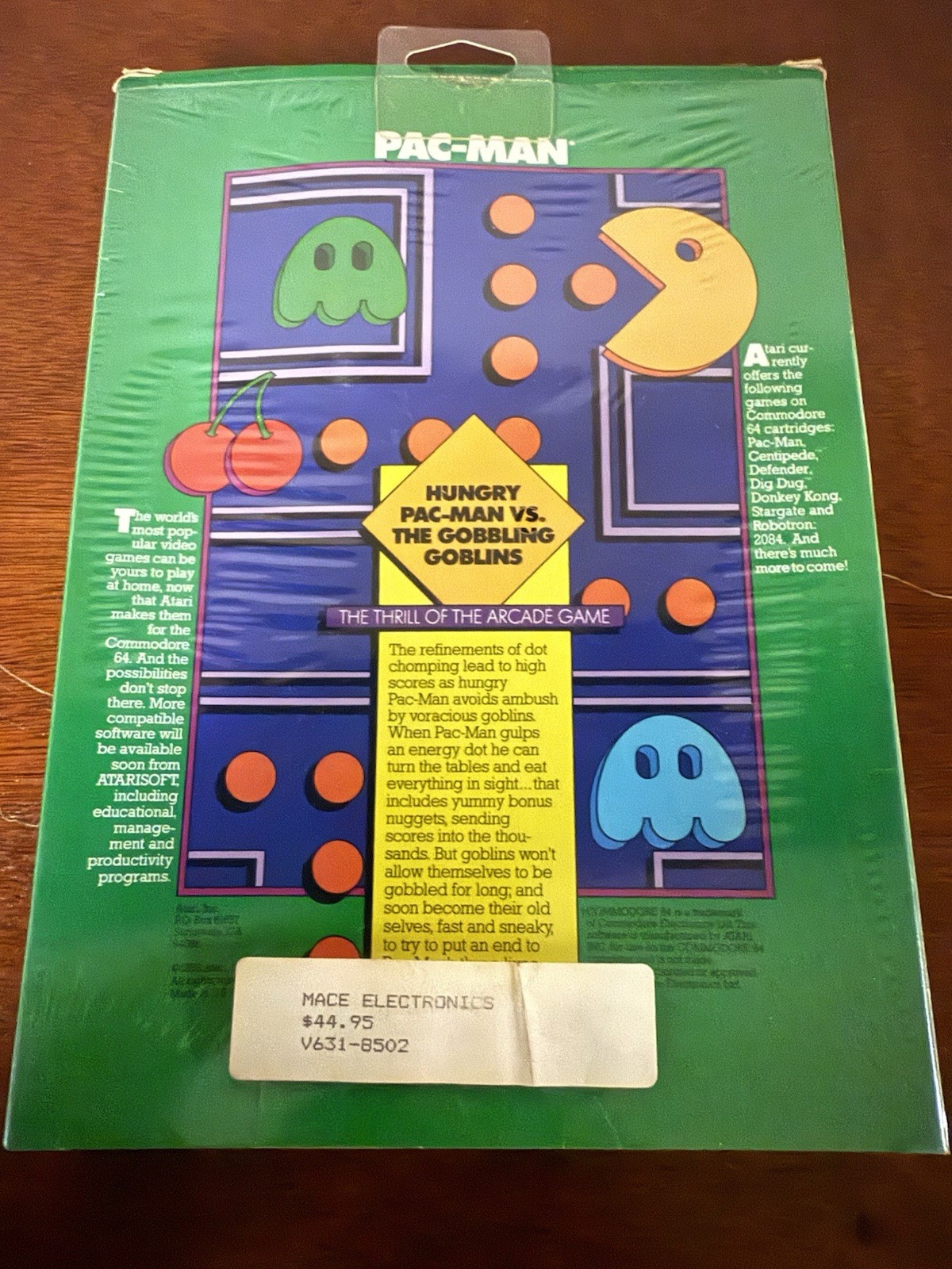 PAC-MAN ATARISOFT COMMODORE 64 CARTRIDGE 1983 GAME ORIGINAL BOX STILL SEALED