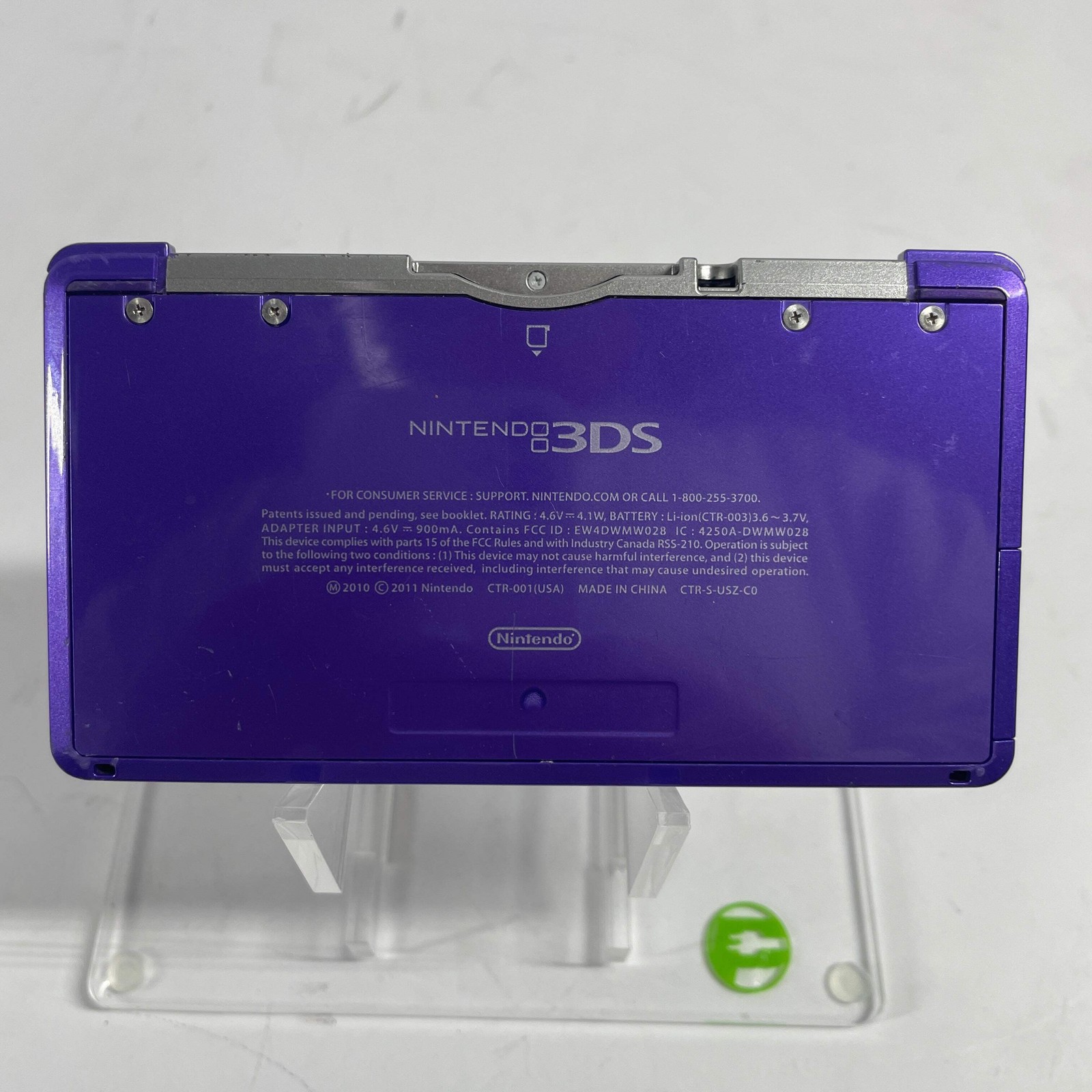 Nintendo 3DS Handheld Game Console Only CTR-001 Midnight Purple