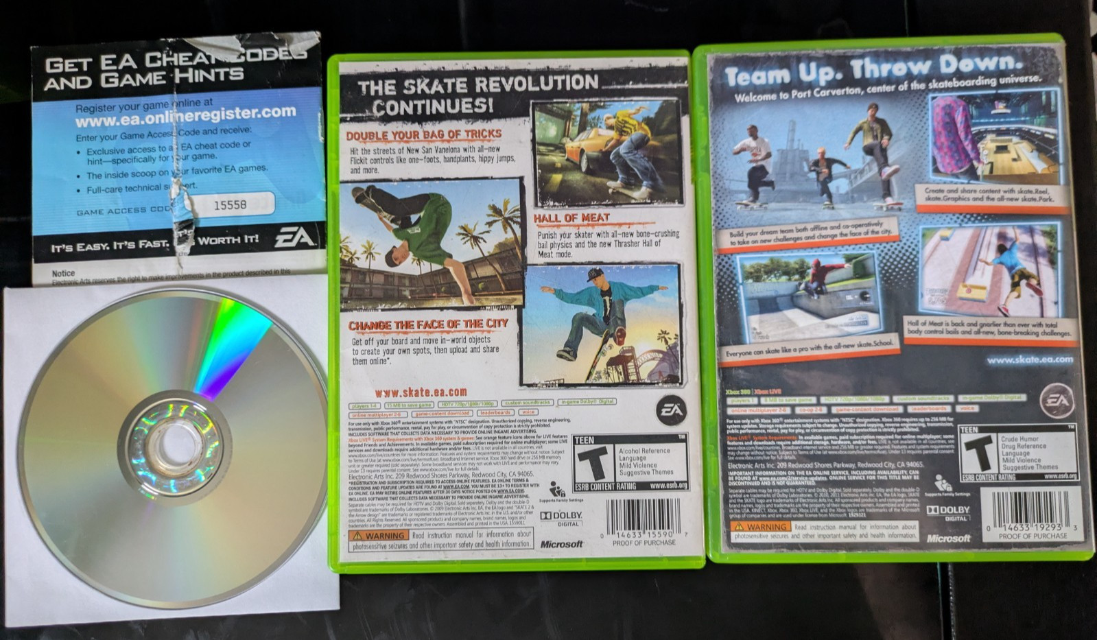 Skate 1-3 (Microsoft Xbox 360, 2007-10) ****TESTED****