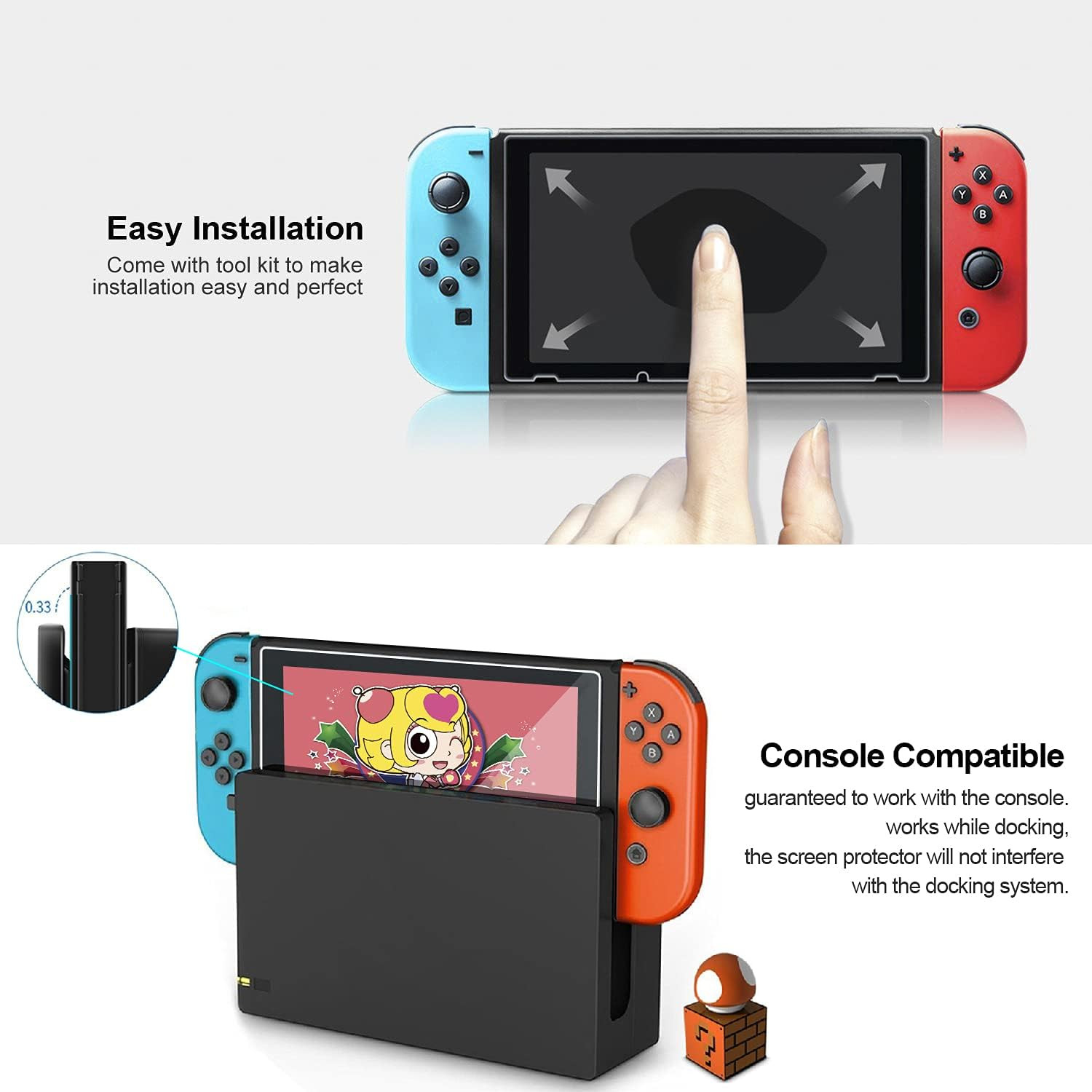Nintendo Switch 2017 Screen Protector Ultra Clear 3 Pack 99.9 Transparency