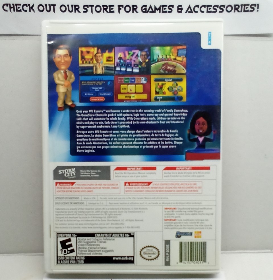 GSN Presents: Family Gameshow (Nintendo Wii, 2010) Complete Tested Working