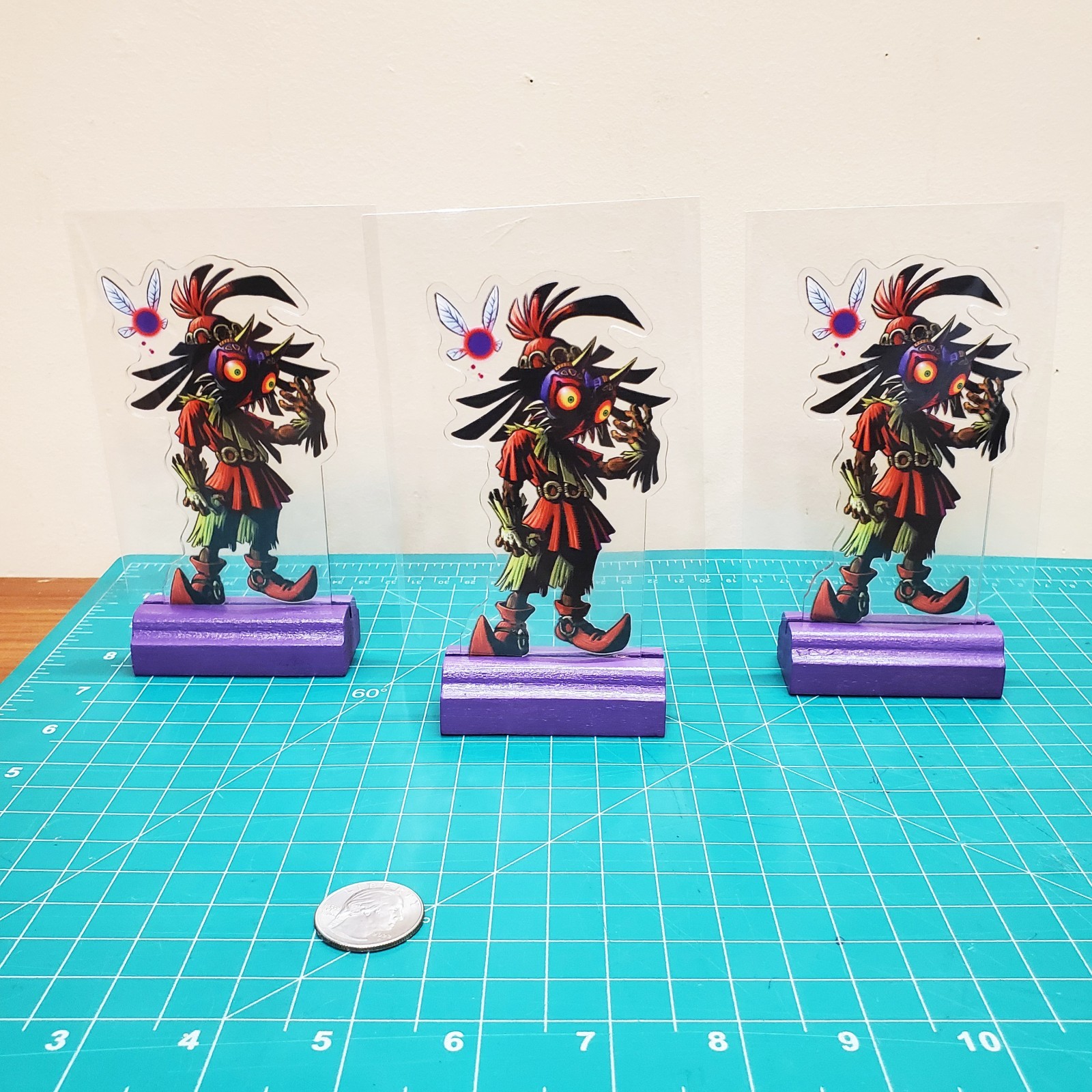 Majoras Mask Skull Kid Cutout Display Standee 5.5 in. tall w/ Purple Wooden Base
