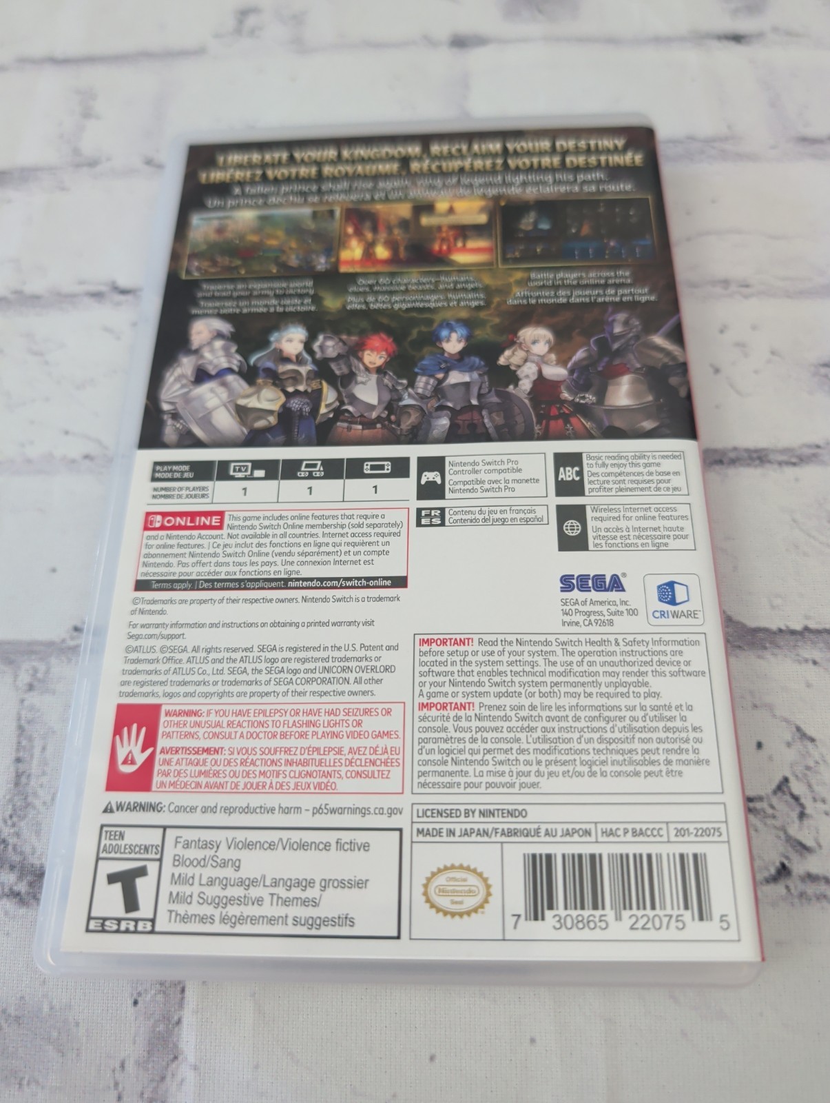 Unicorn Overlord Nintendo Switch Game