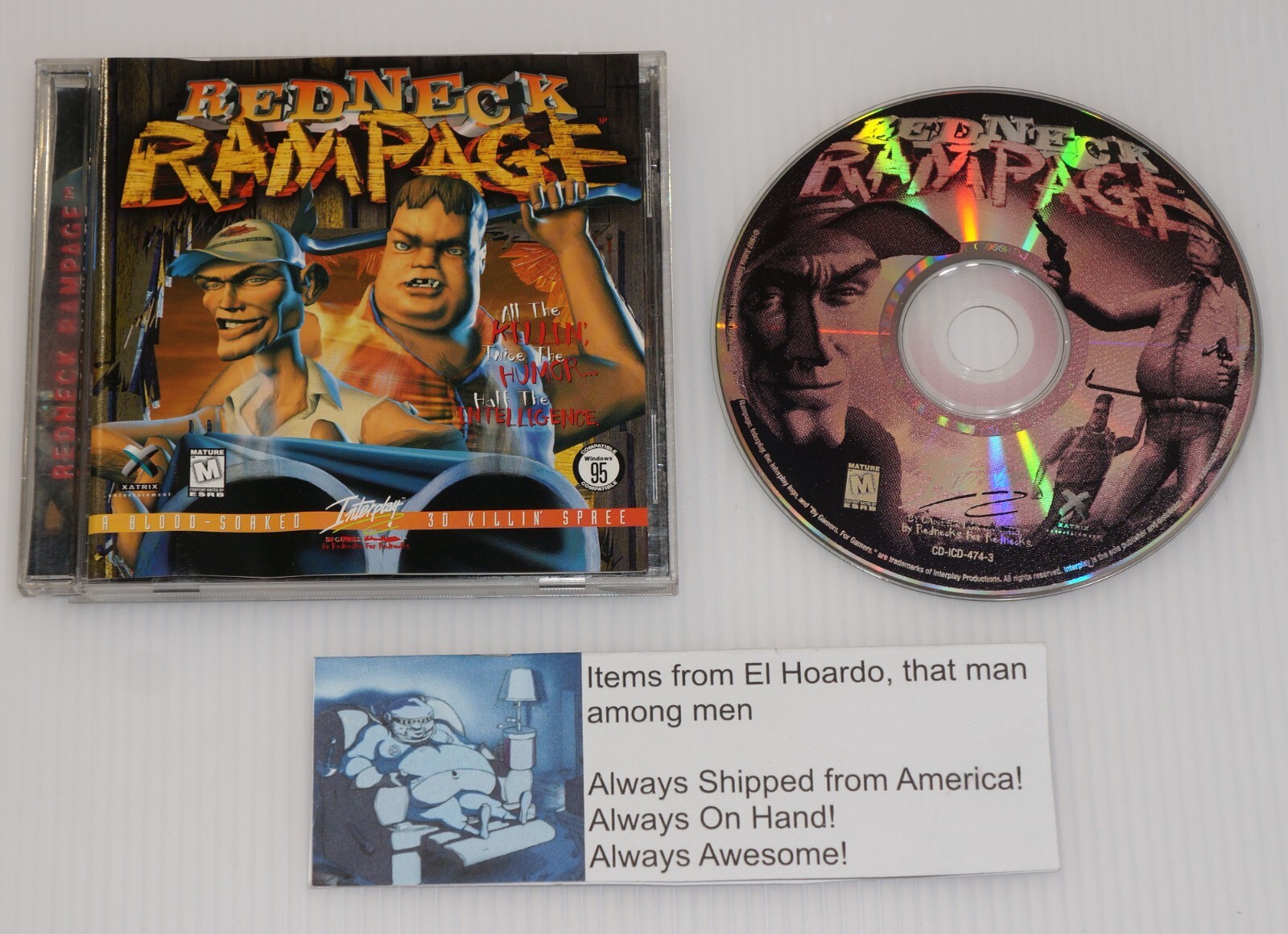Redneck Rampage PC CD-ROM 1997 Interplay Productions Xatrix Windows 95/DOS