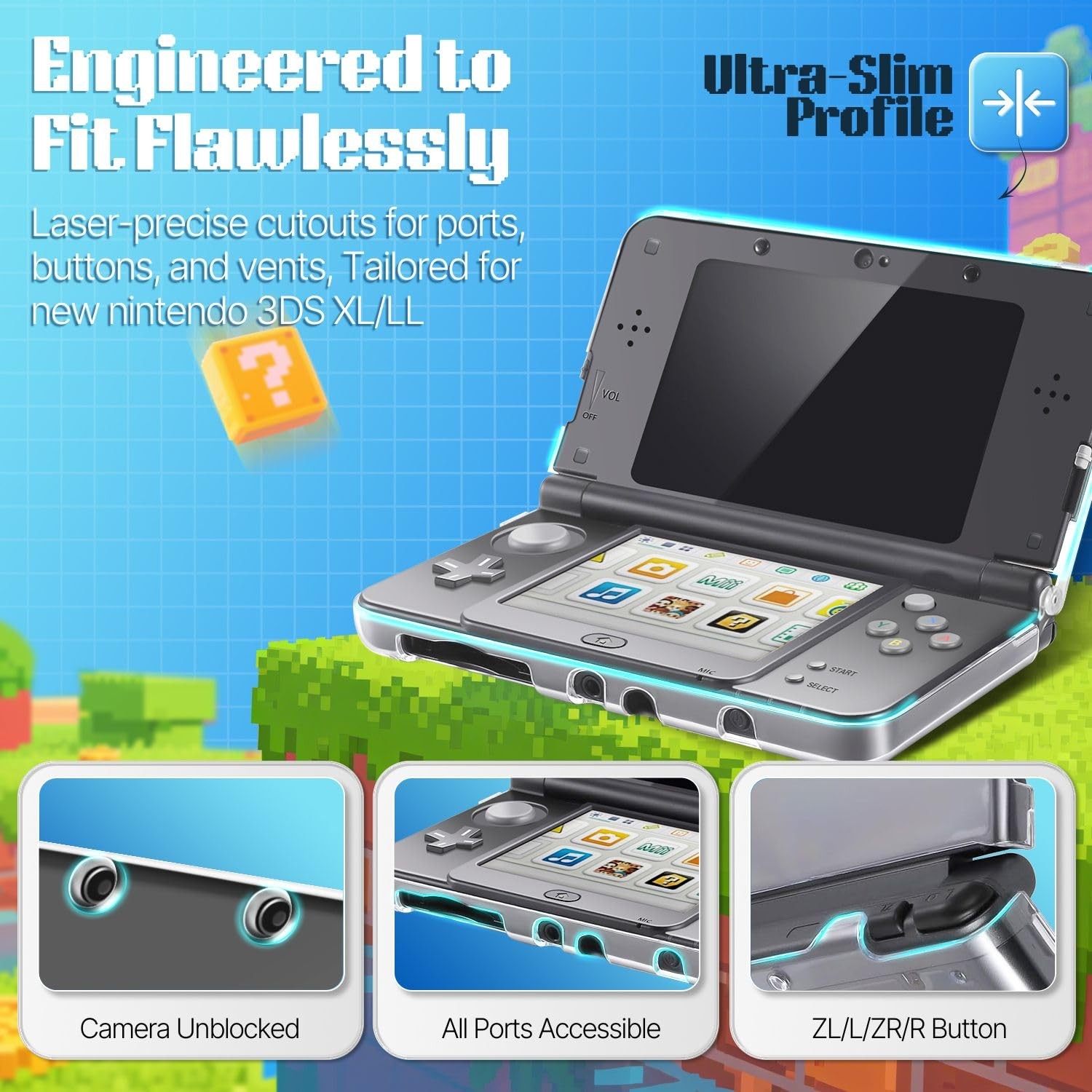TNP Case Compatible with NEW Nintendo 3DS XL LL 2015 – Ultra Clear Crystal Tr…