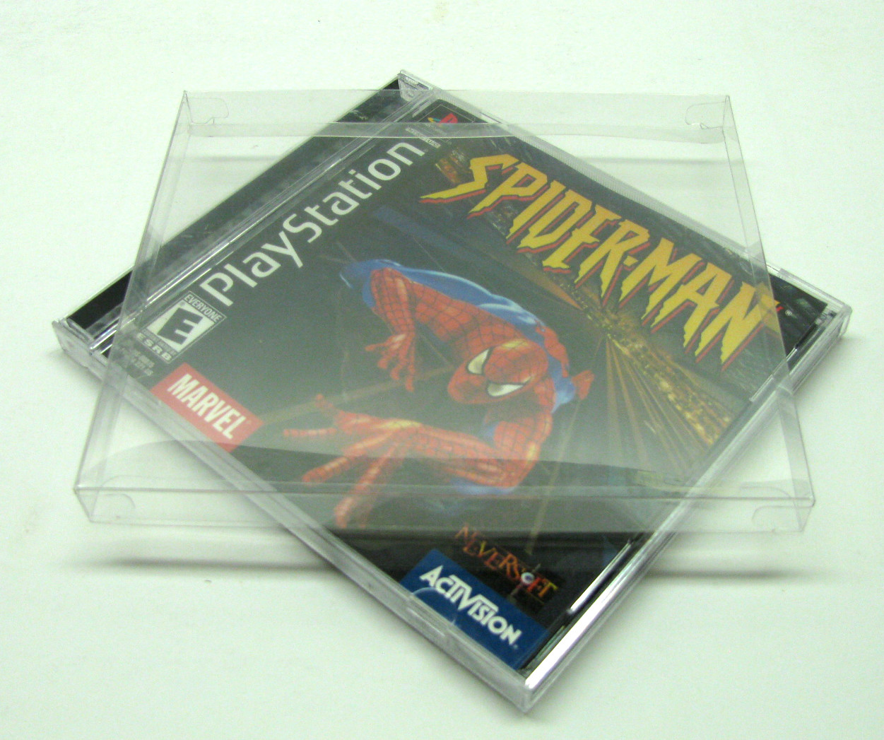 10x SONY PS1 PLAYSTATION ONE CIB CD – CLEAR PROTECTIVE BOX PROTECTOR SLEEVE CASE