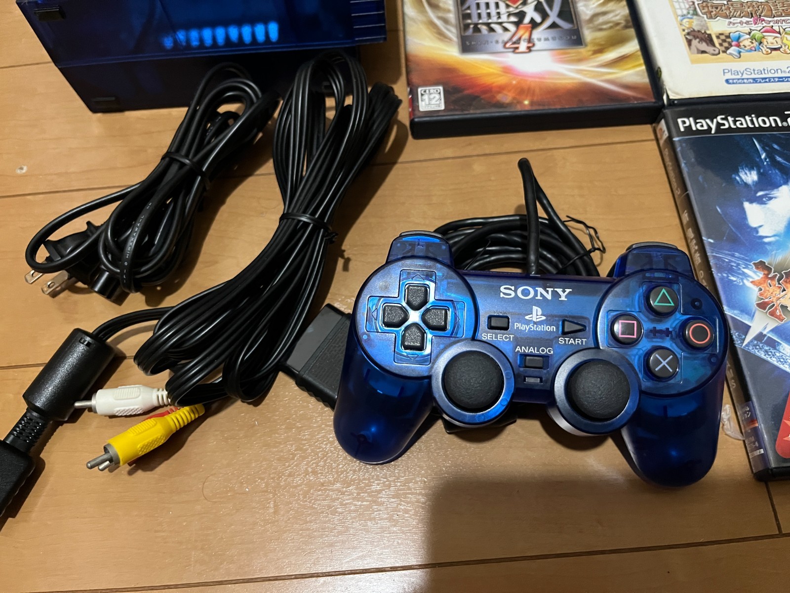Sony PlayStation 2 PS2 Console SCPH-37000 Ocean Blue Controller Cables 5 games