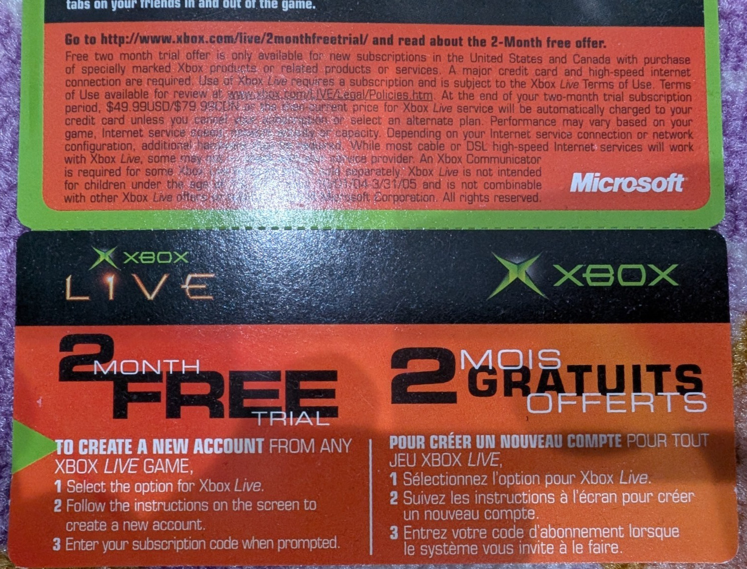Brand New Microsoft Xbox Live 2 Month Free Trial Code Scratch Card! Expired!