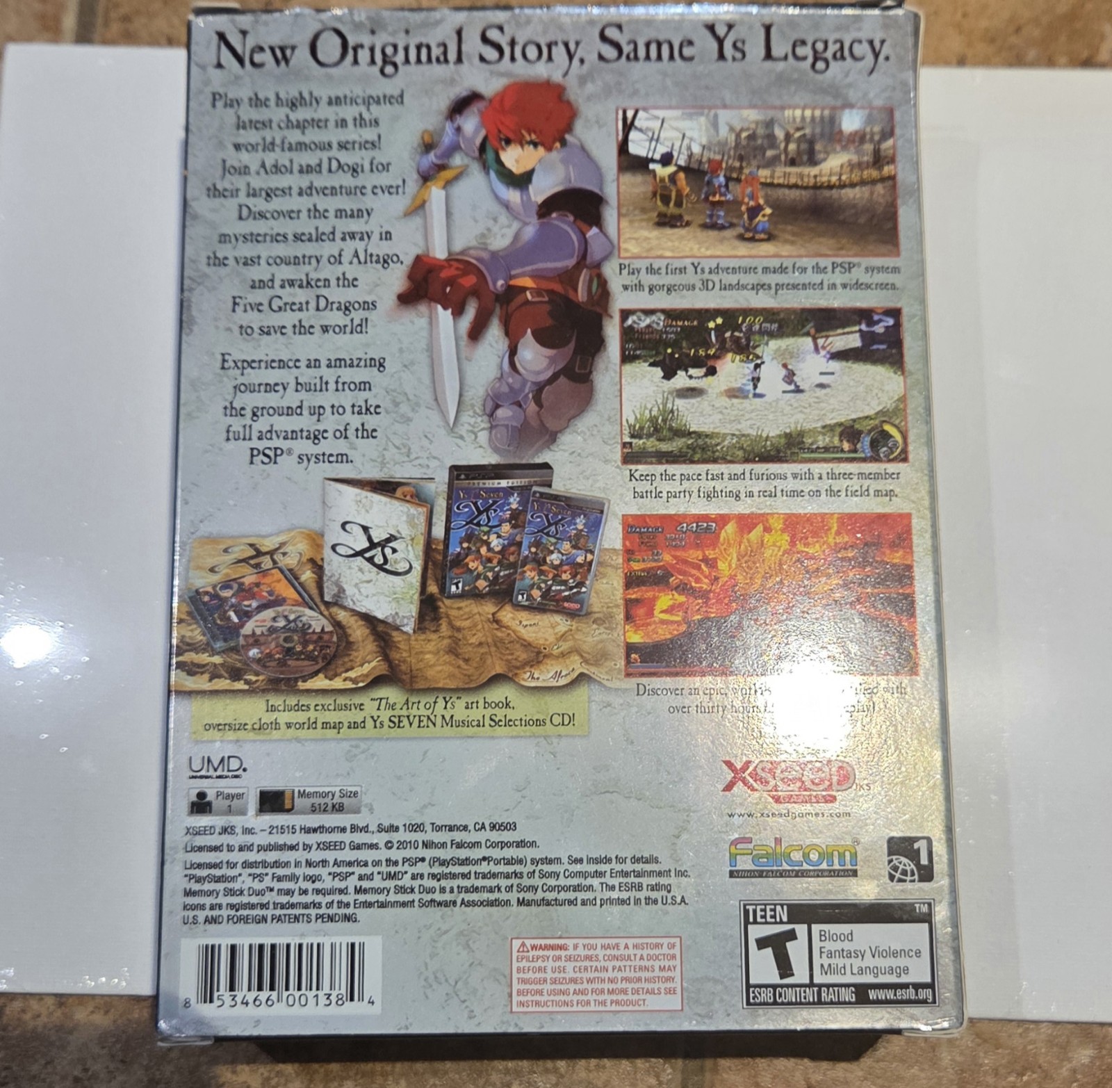 XSEED Ys Seven Premium Edition + Soundtrack PSP T NTSC-U/C CIB