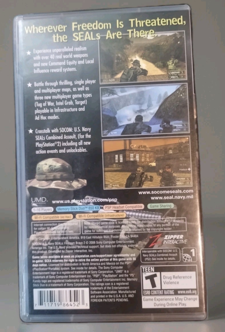 Socom: U.S. Navy Seals Fireteam Bravo 2 for Sony PSP Complete Fast Shipping!