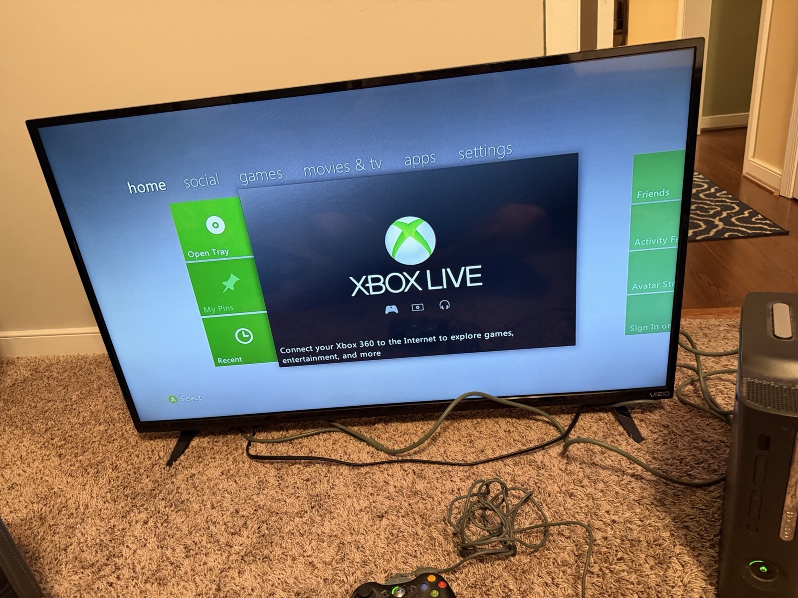 Microsoft Xbox 360 120GB Black Home Console with Controllers & Wi-Fi Capability