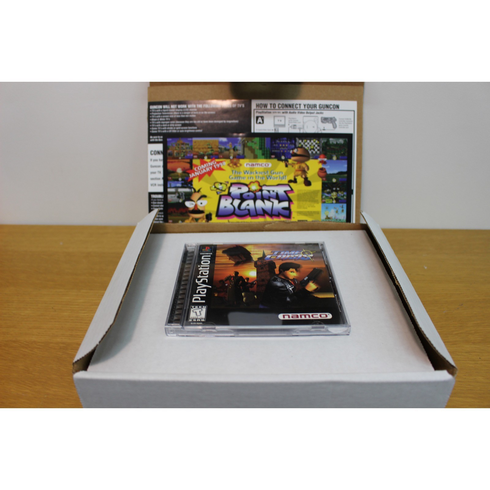 Time Crisis + GunCon Big Box Bundle PS1 Complete Namco NPC-103 Light Gun CRT
