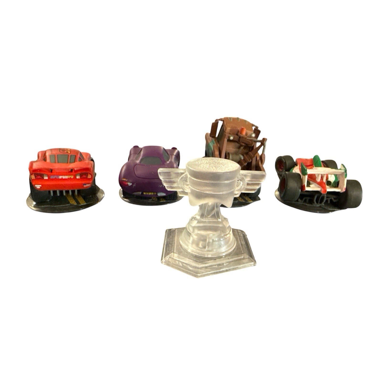 Disney Infinite Cars Figure Lot 5 Cars With Crystal Piston Cup