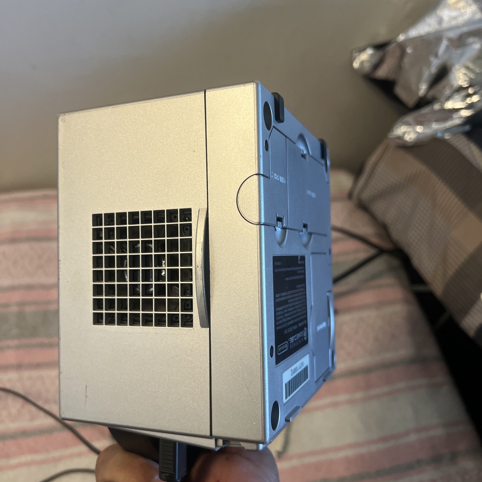 Gamecube Silver Console w/ 2 Controllers, Memory Card & Gameboy Advance Adapter