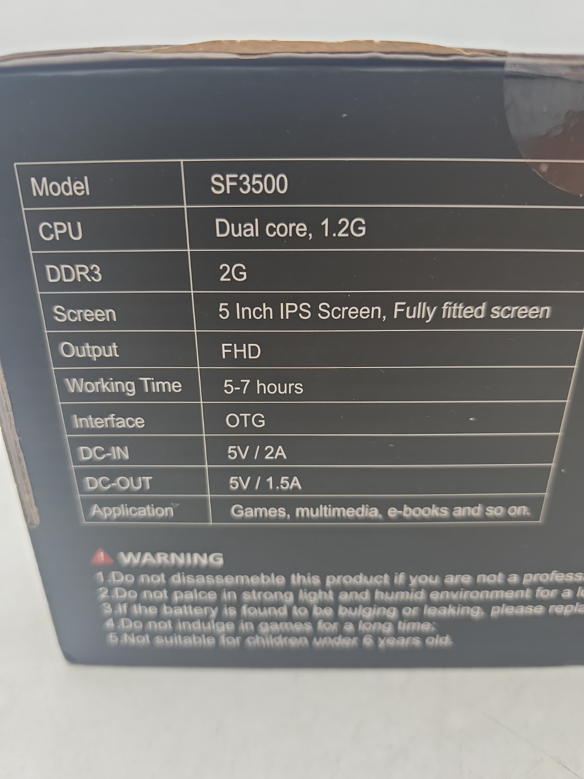 SF3500 Handheld System 5 Inch IPS Screen FHD Output White & Black