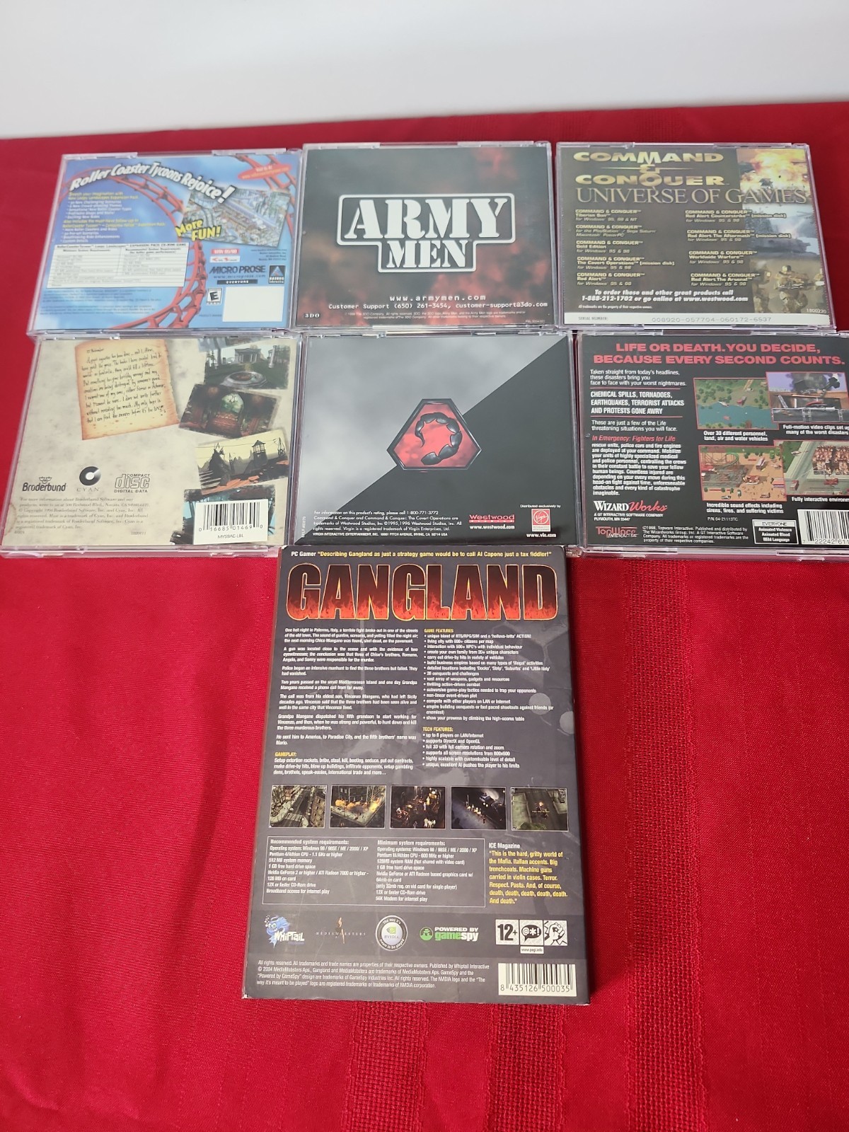 Vintage PC Game Lot of 7 Retro 90s 2000s Big Box Jewel Case Command Conquer Myst