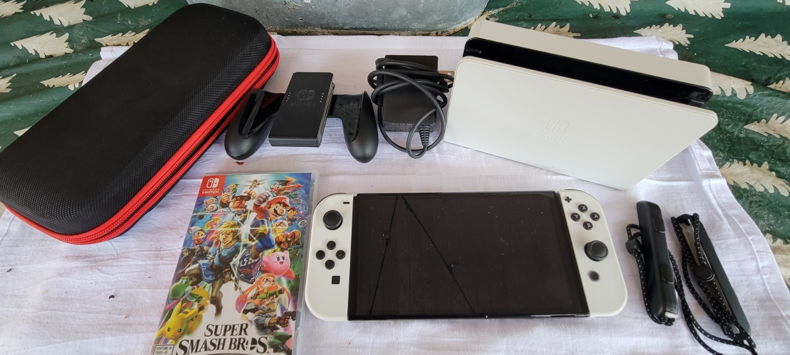 Nintendo Switch OLED 64GB – Complete Bundle with Super Smash Bros. Ultimate