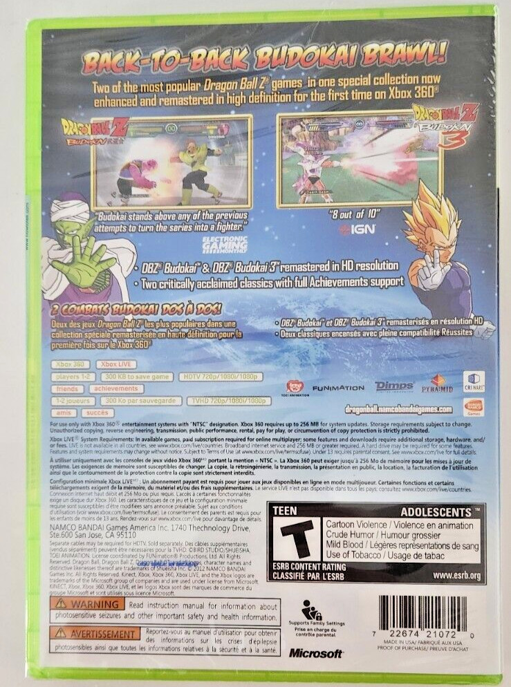 Dragon Ball Z: Budokai HD Collection Xbox 360 Brand New Game Special (2012)