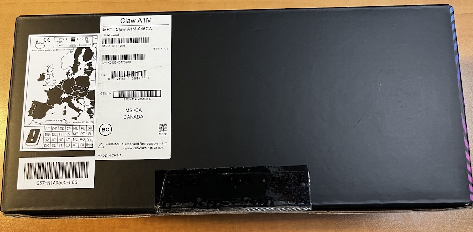 MSI Claw A1M 7″ FHD Touchscreen Gaming Console Intel Core Ultra 5-135H 16GB RAM