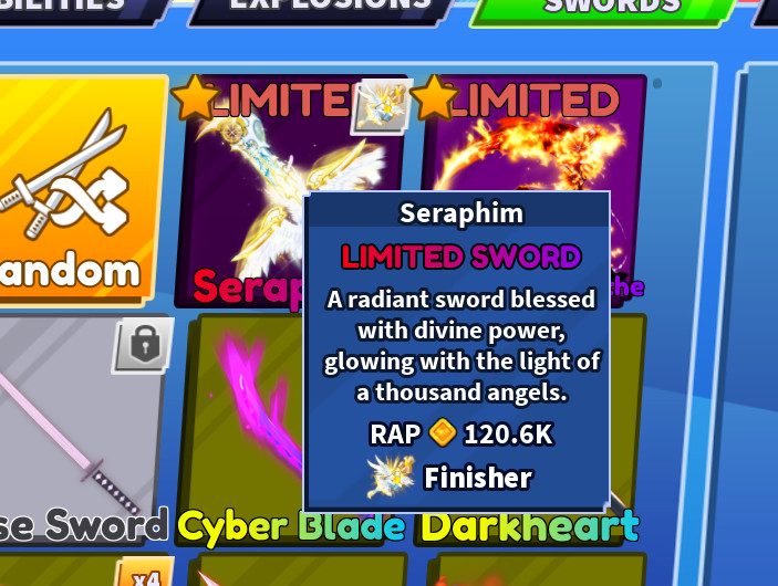 Roblox Blade Ball Seraphim🔥 /WITH FINISHER/🔥 HALF RAP PRICE