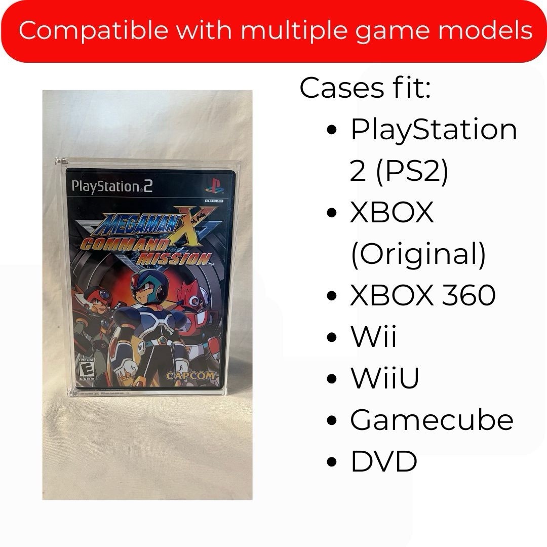 Acrylic Video Game Display Case – Xbox PS2 GameCube Xbox 360 Wii + UV Protection