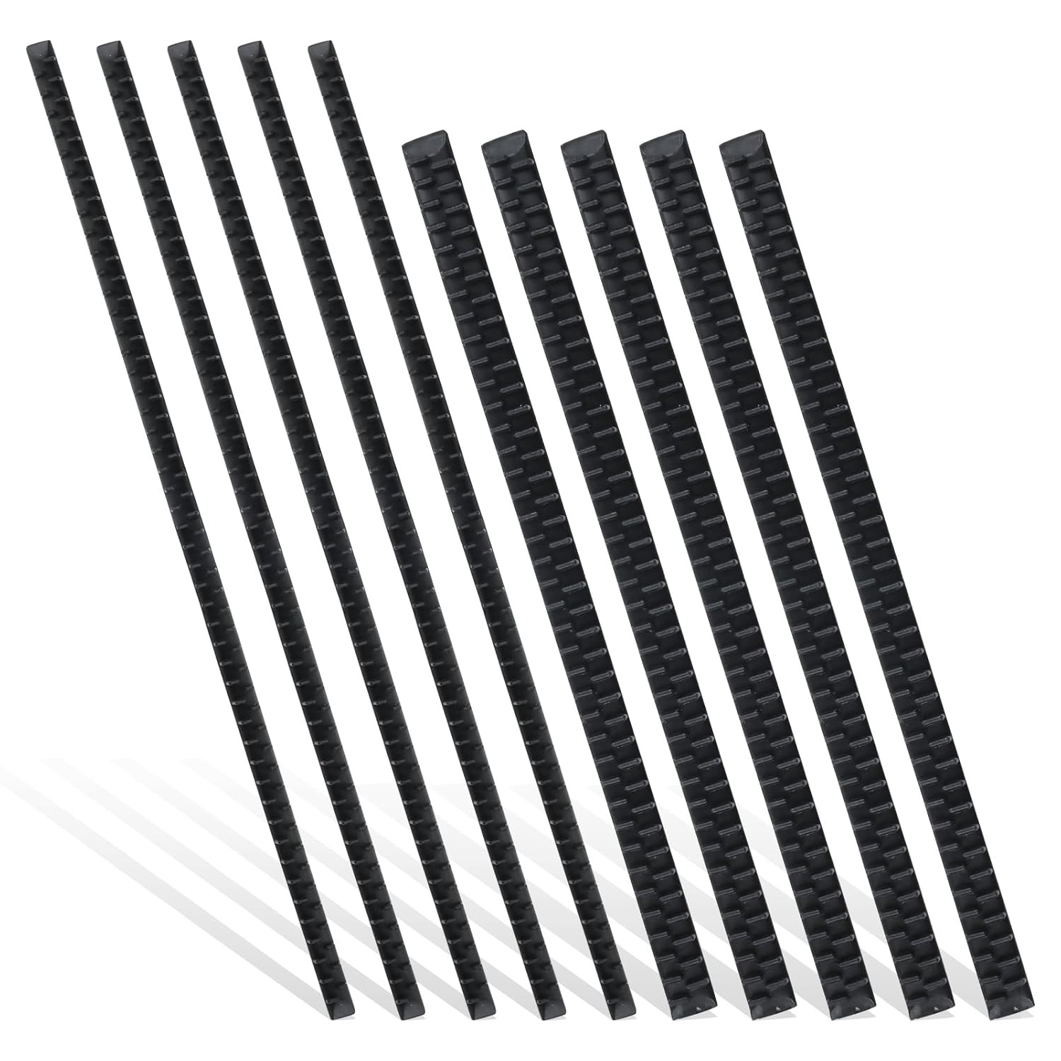 10 Pack Black Headband Rubber Teeth Comb Silicone Grips anti Slip Strips