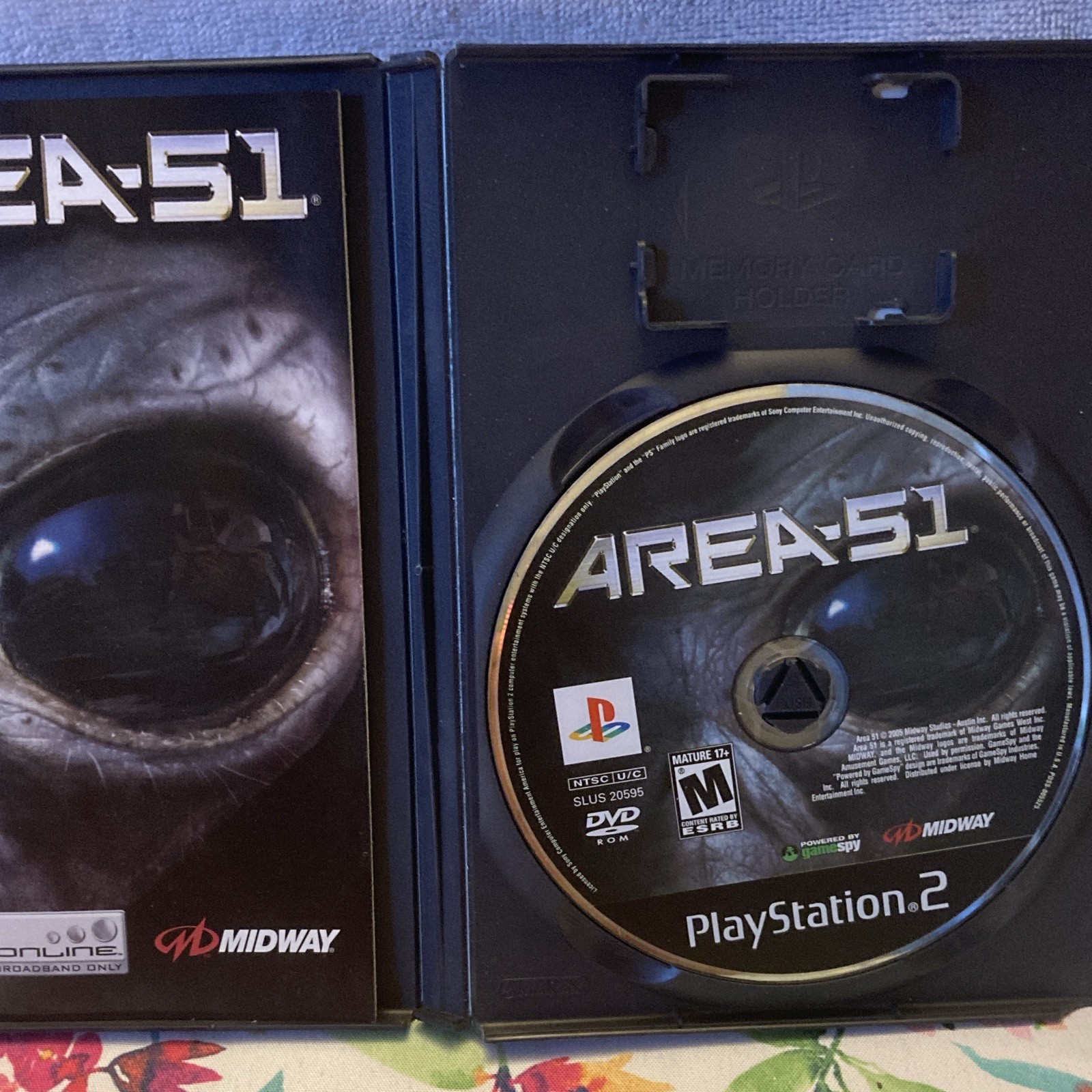 Midway Area 51 Sony PlayStation 2 PS2 Case & Disc, Online, M, NTSC-U/C