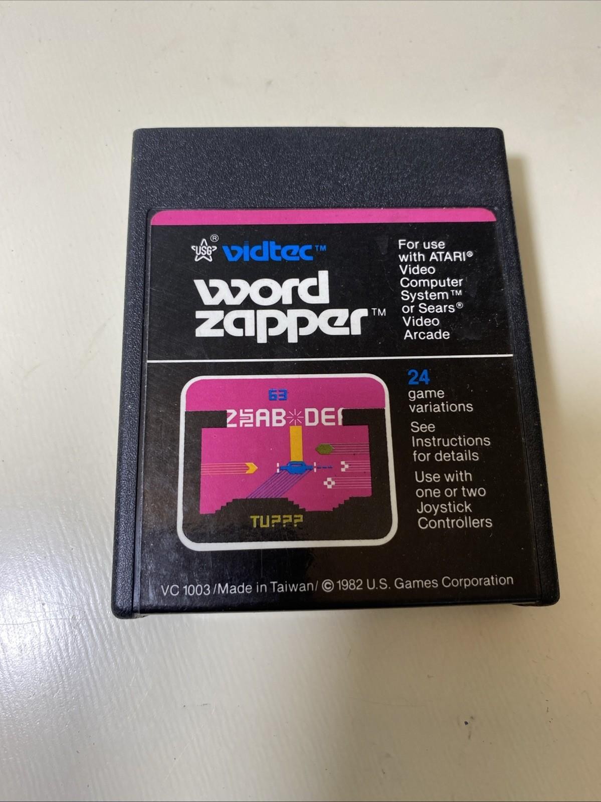 Word Zapper (Atari 2600, 1982) Vidtec Atari Game Cartridge