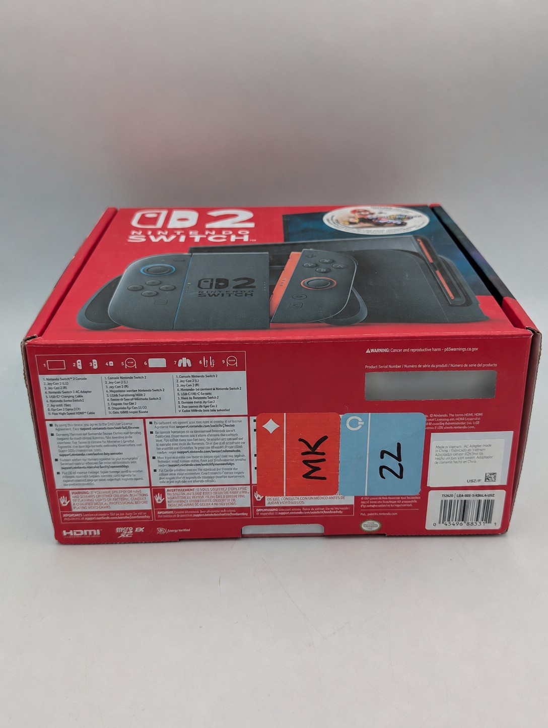 Nintendo Switch 2 EMPTY BOX Only w Insert Paperwork Cardboard Sleeves Mario Kart