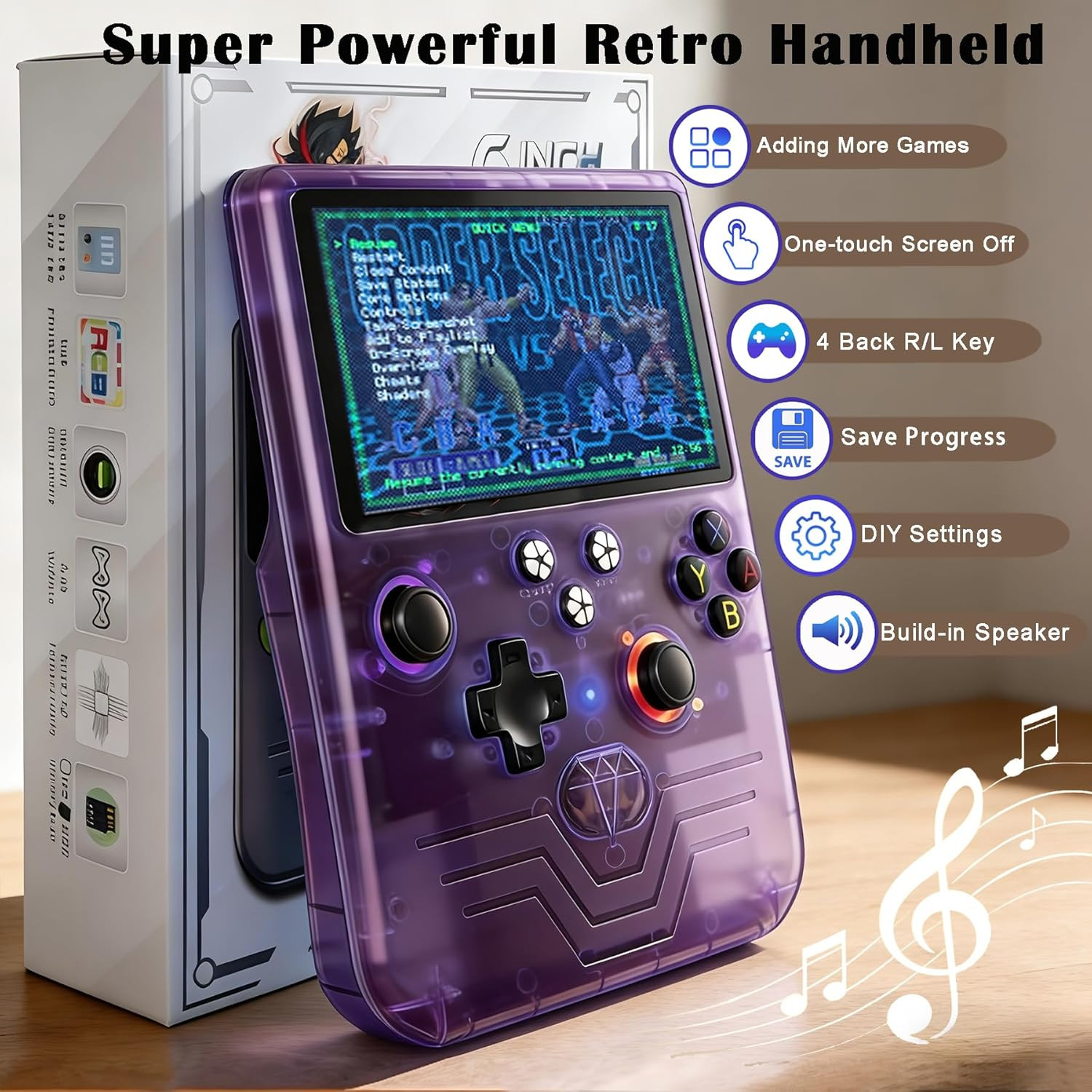 R60MAX Handheld Game Console, 5.5″ IPS Screen, 40000 Games, 128GB TF Card