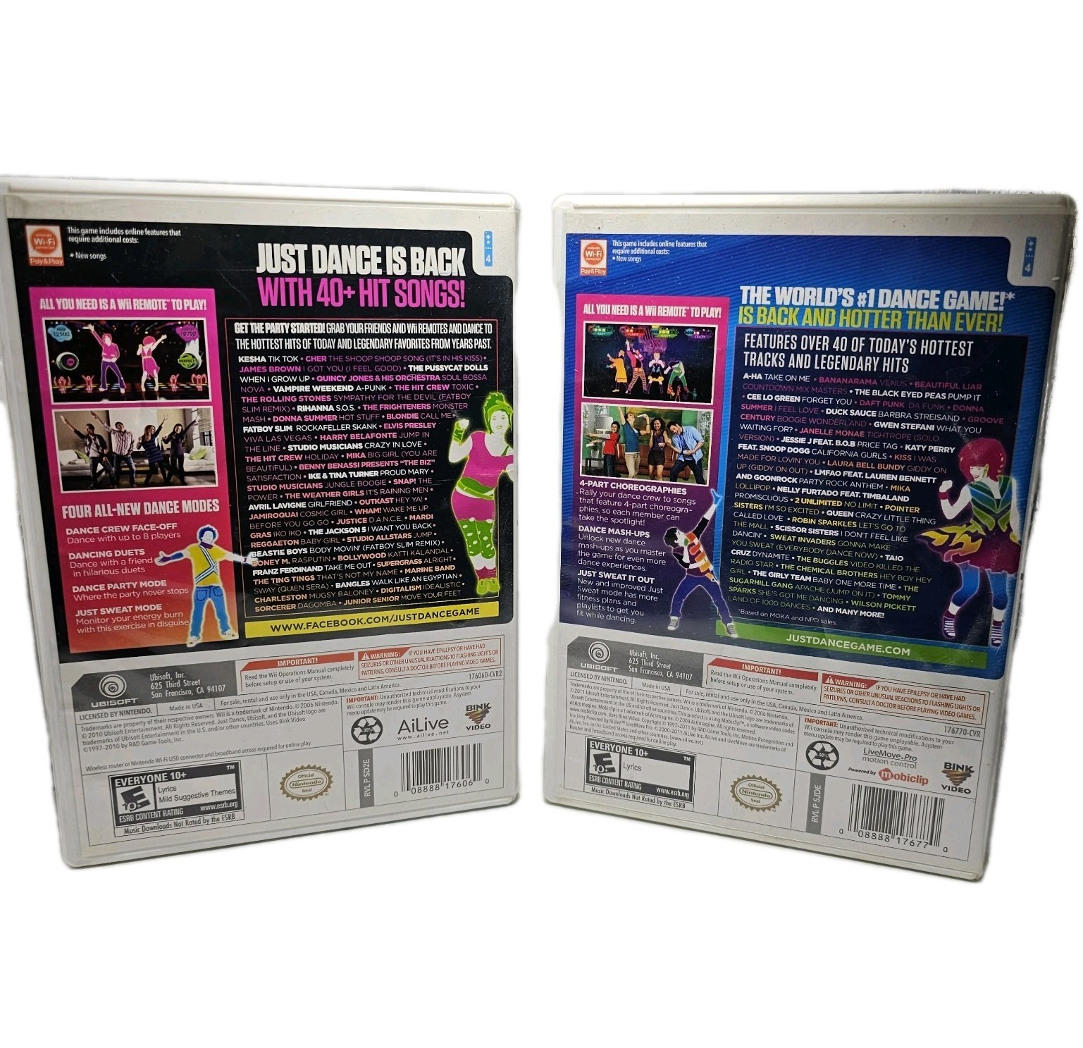 Just Dance 2 And 3 Nintendo Wii Lot of 2 Games Work